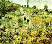 Pierre-Auguste Renoir stigen upp over faltet oil painting on canvas